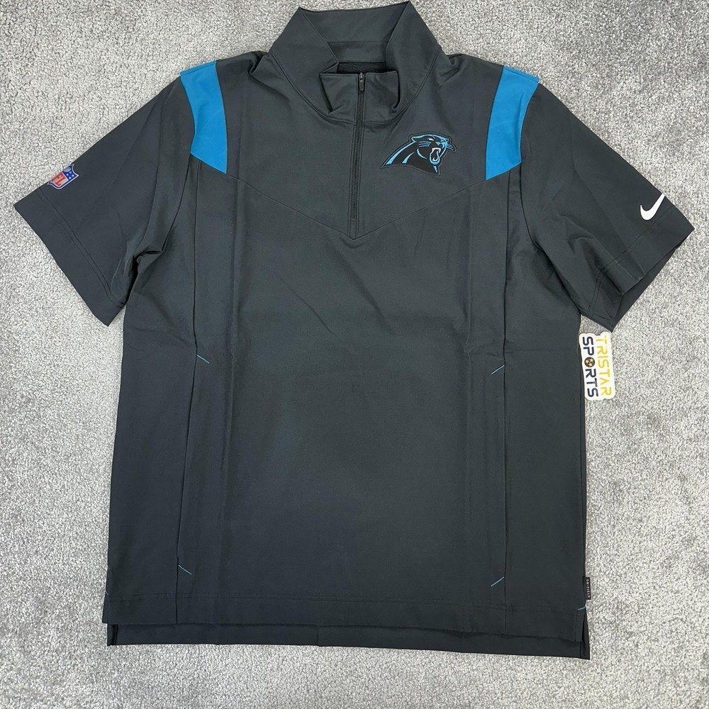 Carolina Panthers Coaches Shirt Mens Large Black NFL Nike 1/4 Zip On Field